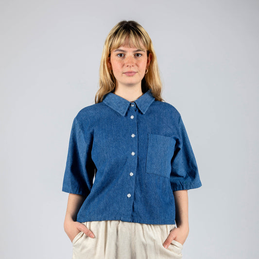 Cropped Denim Shirt