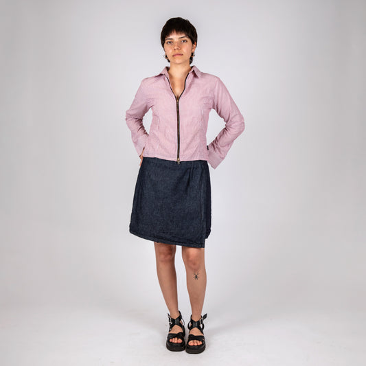 Denim Wrap Mini Skirt