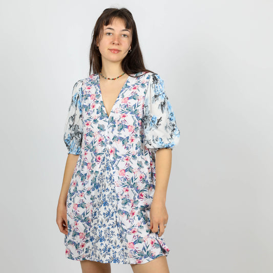Puff Sleeve Dress With Pockets