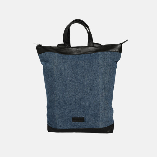 Denim and Leather Backpack Bill