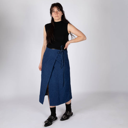Denim Wrap Skirt