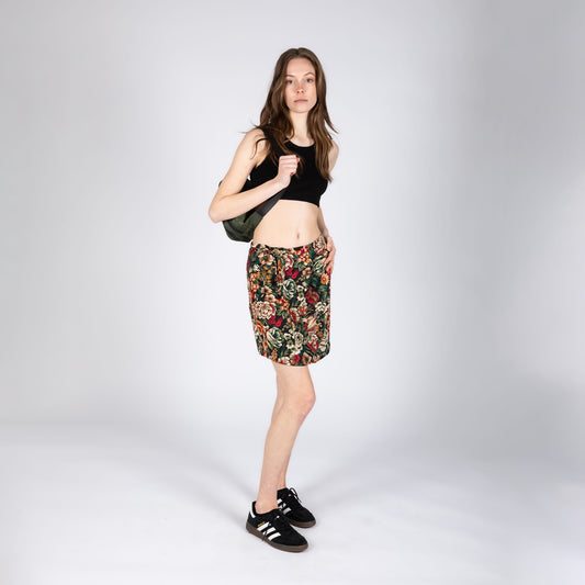 Printed Wrap Mini Skirt
