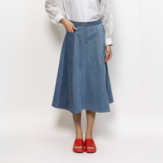Premium Denim Midi Skirt